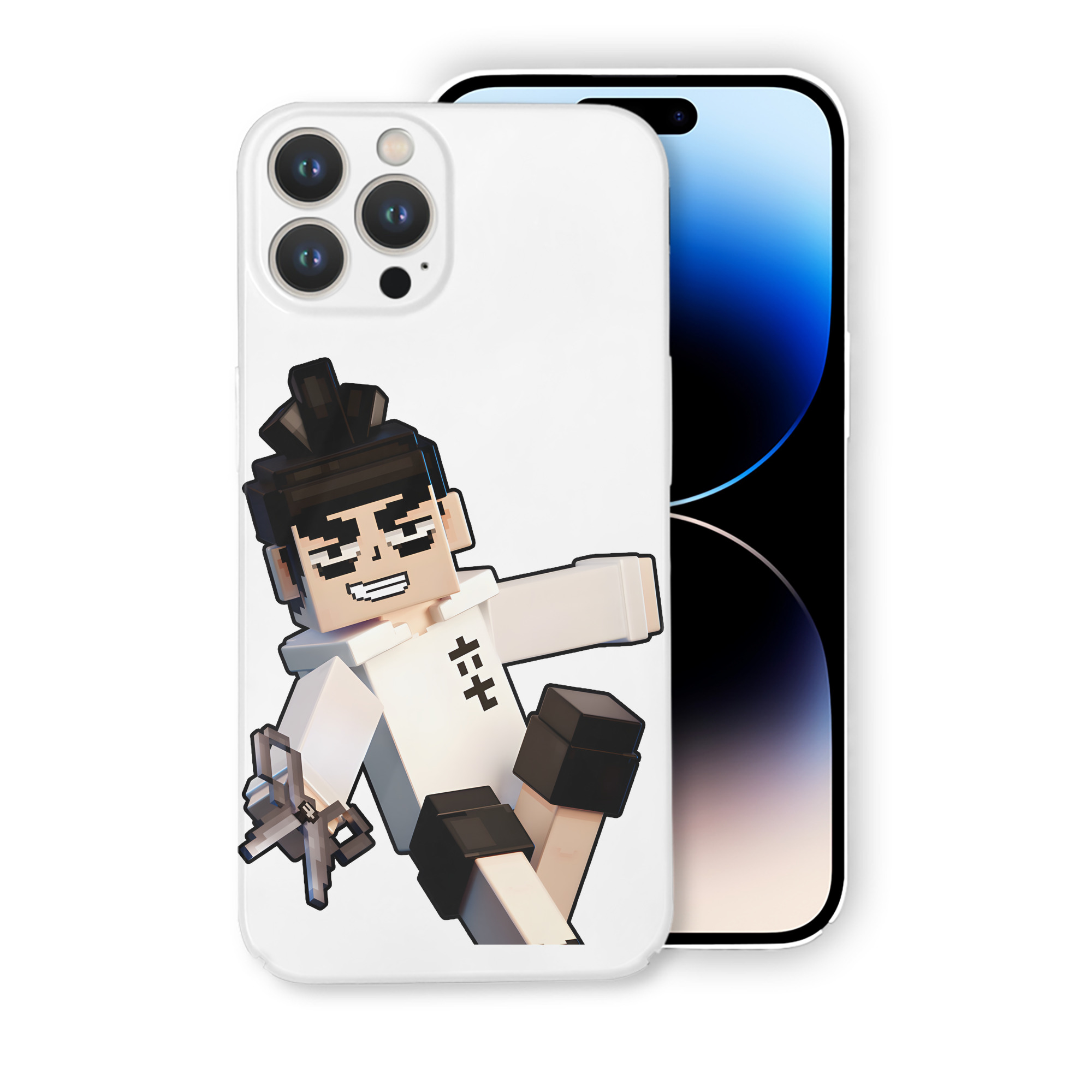 （画像用） マインクラフト ブロックの世界 Minecraft MC Block world 【iPhone 14シリーズ対応】ハードケース
